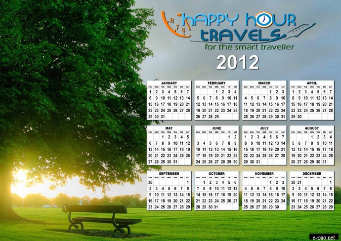 2012 Calendar :: From Happy Hour Travels