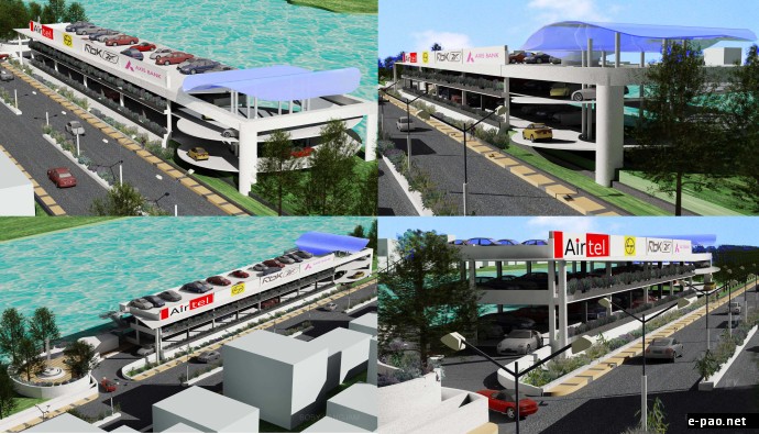 Imaginative Visualization for MLCP (Multilevel Car Parking) along Nambul River stretch