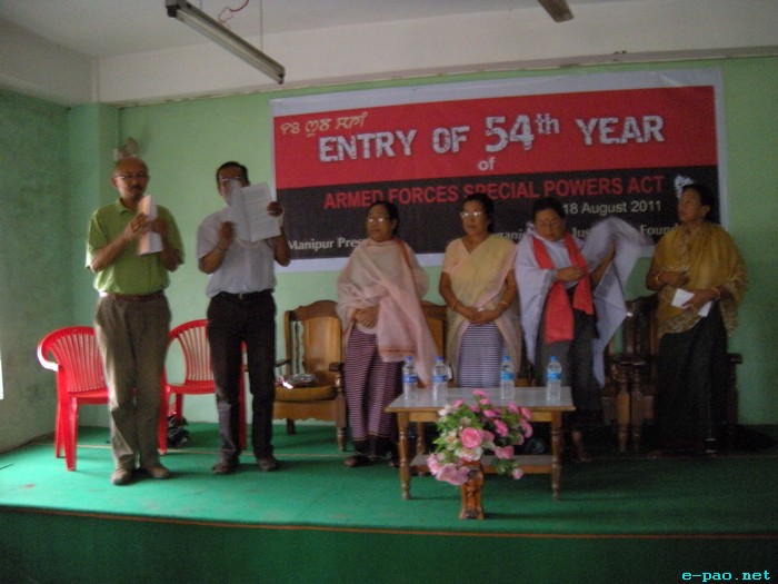 Entry of 54 year of AFSP Act in Manipur :: August 18 2011