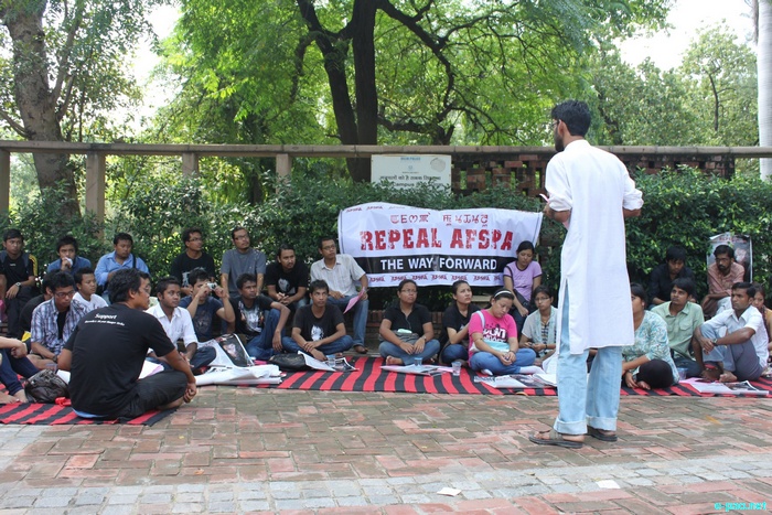 Black Day Observation on AFSPA at Delhi University, Arts Faculty, Main Gate on 11th September 2011 . Organized by Manipur Students' Association Delhi (MSAD) 