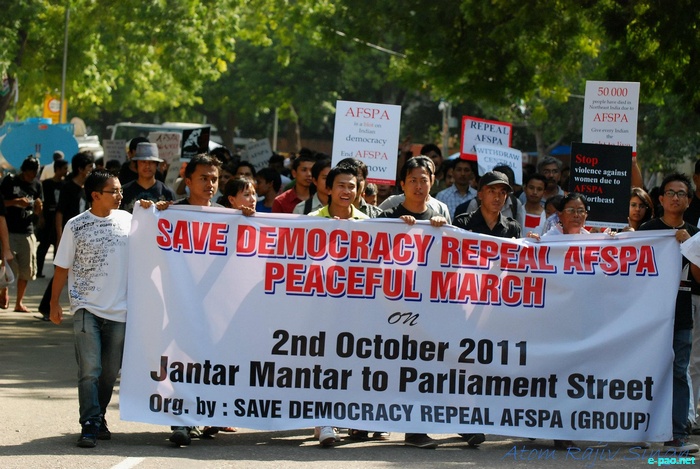 Peaceful March for Save Democracy - Repeal AFSPA at New Delhi ::  2 October, 2011