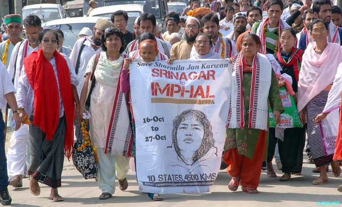 Jan Karwan, from Srinagar to Imphal for Repeal AFSPA at Imphal :: October 27 2011