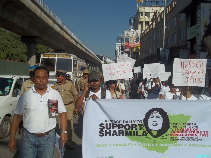 Sit in protest & procession at Bangalore to support Irom Sharmila :: September 25 2011