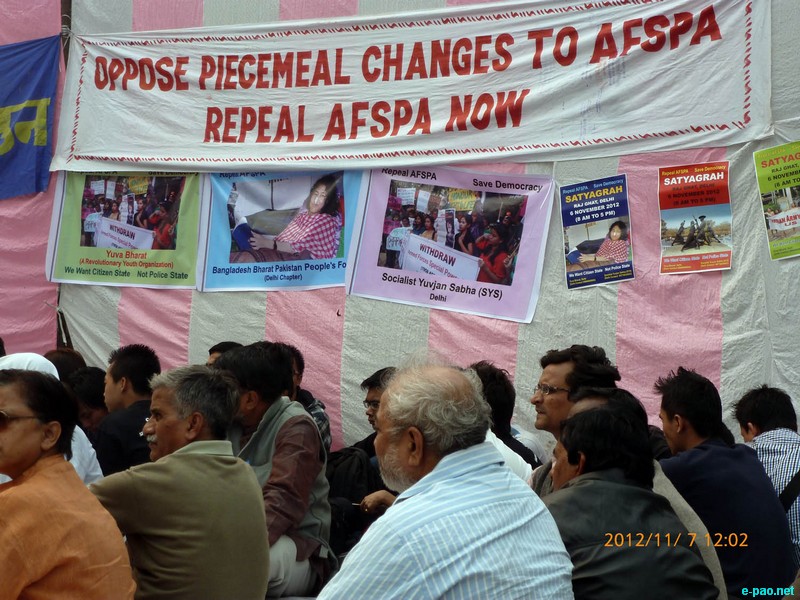 Day long fast and demonstration for Repealing of AFSPA 1958 at Raj Ghat, New  Delhi :: Nov 6 2012 