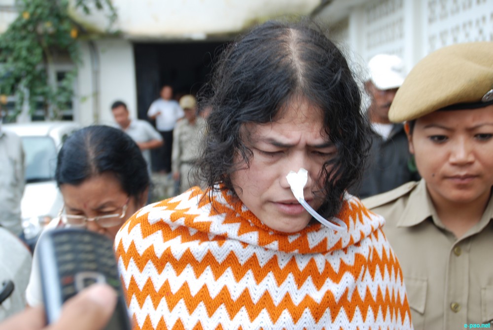 Irom Chanu Sharmila brought out of the court of JMIC Imphal East Court at Lamphelpat :: October 09, 2012'