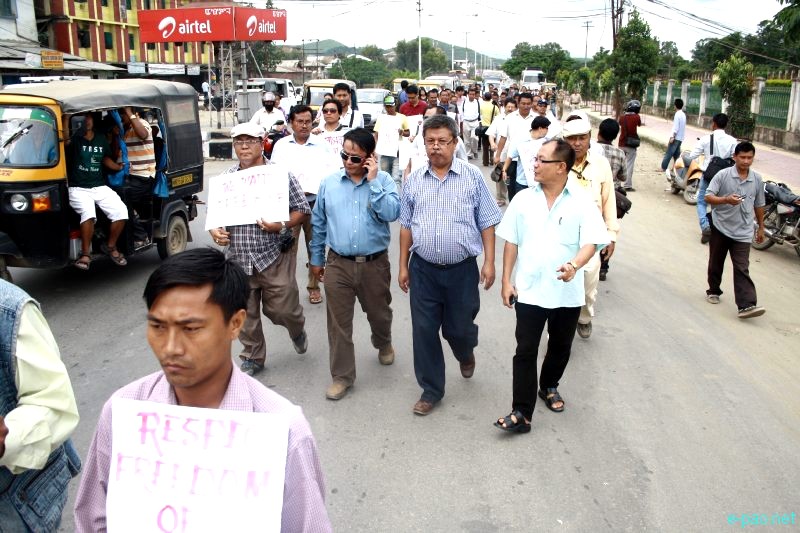 All Manipur Working Journalists Union (AMWJU) protest rally at Imphal - Part 1 :: 12th August 2012
