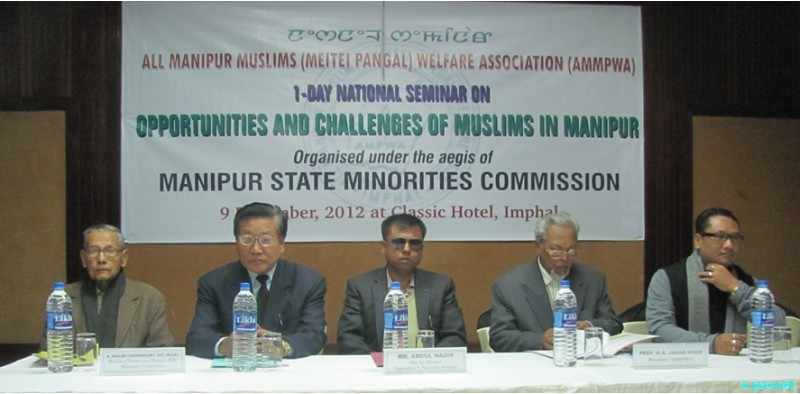 A Halim Chowdhury, IAS (Retd.), Prof. N. Mohendro Singh, Md. Abdul Nasir, Prof. M A Janab Khan and Md. Amin Shah inaugurating the Seminar