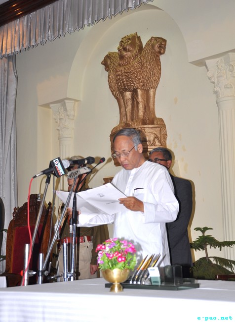 Okram Ibobi Singh swearing-in-ceremony as CM of Manipur on March 14 2012 