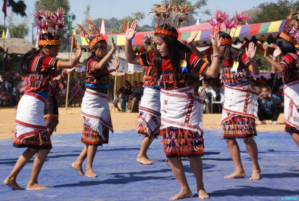 Cultural Programmes at Chandel District level Kut festival at Molnoi Khului Ground, Chandel on 01 November 2012 