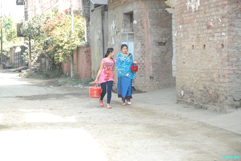 Ningols on the way to their homes during Ningol Chakkouba at Imphal on Novemver 15, 2012