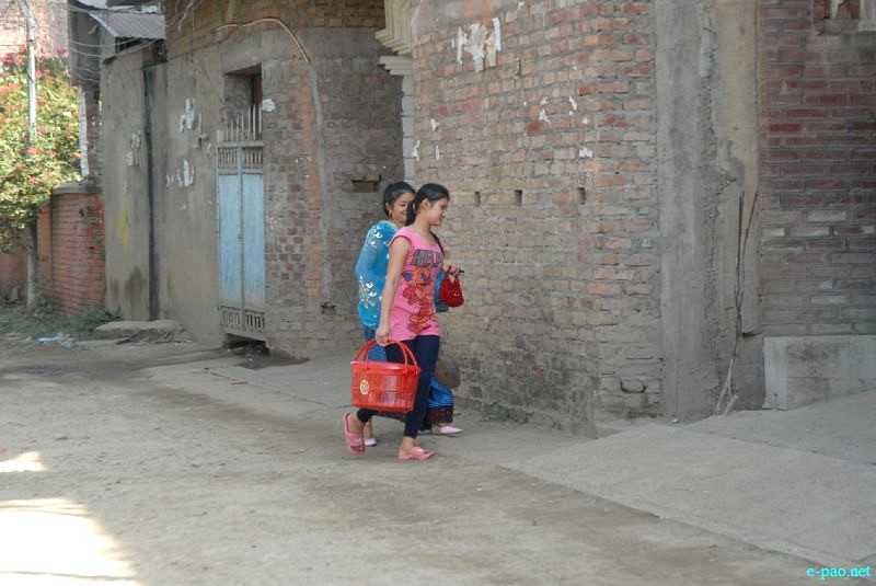Ningols on the way to their homes during Ningol Chakkouba at Imphal on Novemver 15, 2012