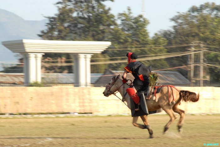 Manipuri pony with Arambai: The secret weapons of Manipur in an exhibition in November 2010
