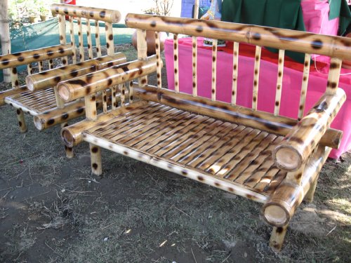 A sofa made entirely of Bamboo at Eco-Crafts Bazaar at Mapal Kangjeibung in Feb 2007