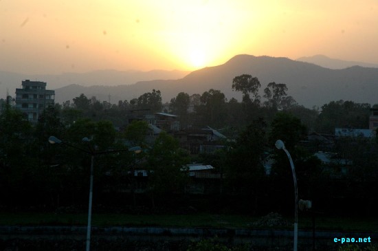 A summer time sunset in Imphal City