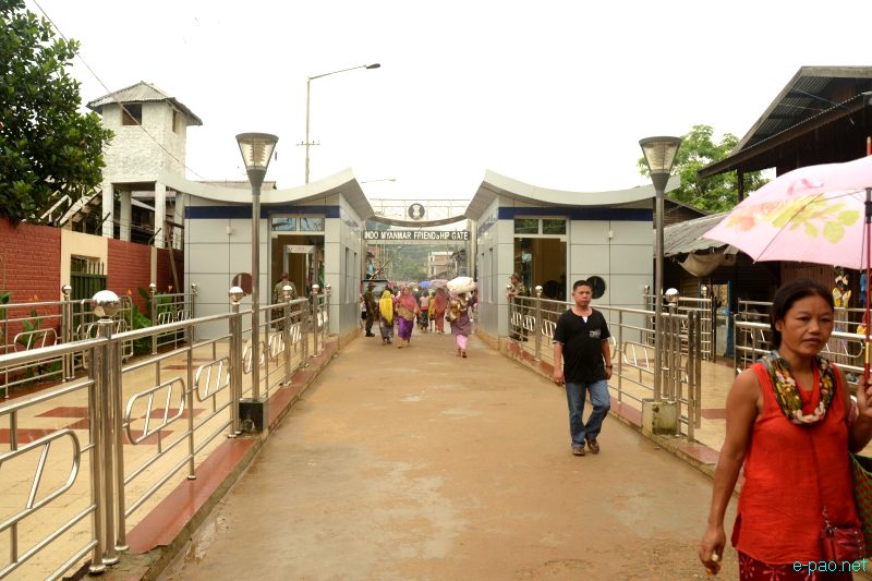 Indo-Myanmar Friendship Gate at Moreh, a border town between India and Myanmar in August 2012