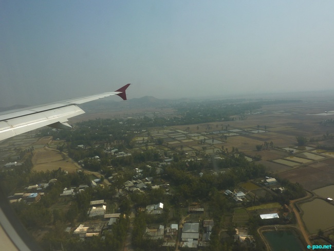 Imphal and adjoining areas as seen from an aircraft sometime in March 2010
