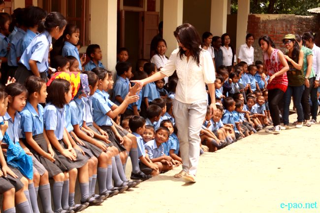 Miss Manipur 2011 :: School visit and Pamplets distribution at Churachandpur :: May 16 2011
