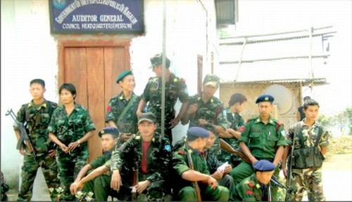 NSCN (IM) cadres at Camp Hebron set up after the peace talk began on August 1, 1997
