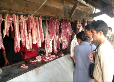 a meat shop at Ukhrul