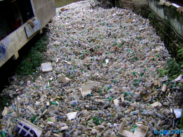 Garbage (Plastics) clogs Nambul Turel :: July 16, 2010