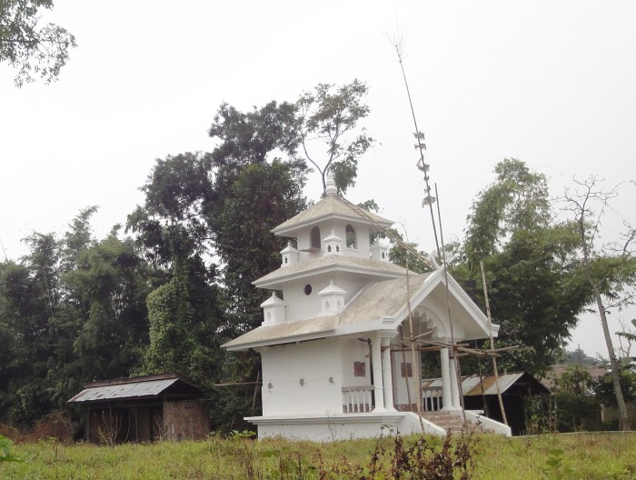 Lainingthou Sanamahi Temple at Wangoi, Manipur as captured through the lens of Sanjiv Metei. 