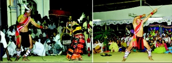 Colourful rendition of a Tangkhul folk dance during the concluding day of Lai-Haraoba festival at Wangoo Tampha Lairembi in may 2011