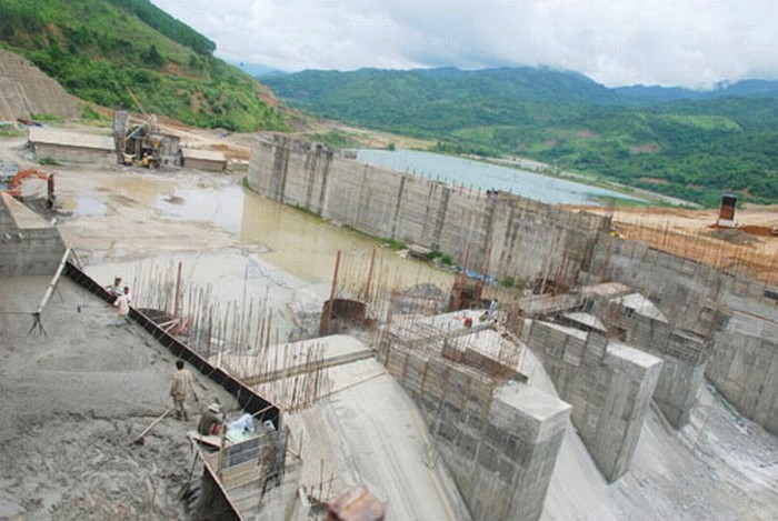 An overview of the Thoubal Multipurpose Project under construction in 2011 