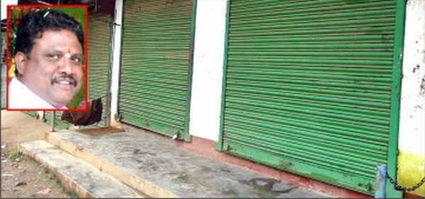 V Shekhar and shops under lock on the first day of the bandh at Moreh