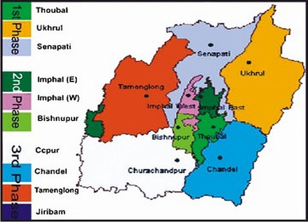 A political map of Manipur