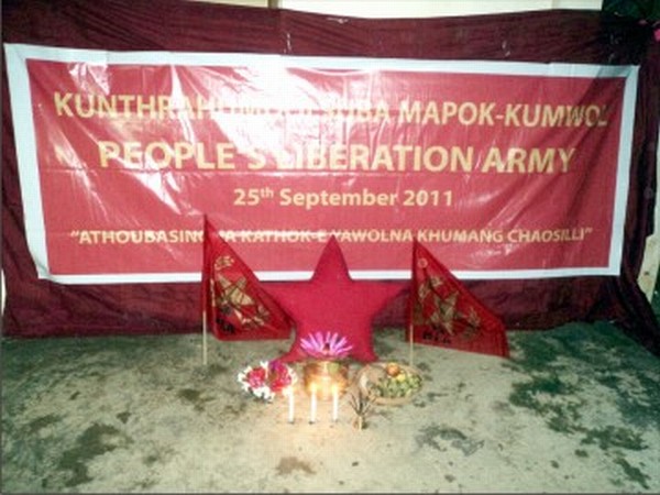 Candles being lighted up on the 33rd Raising Day of PLA at an undisclosed location in Manipur