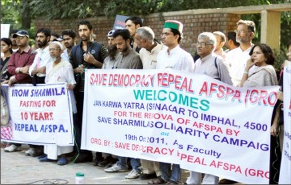 'Save Sharmila Repeal' AFSPA campaigners at New Delhi
