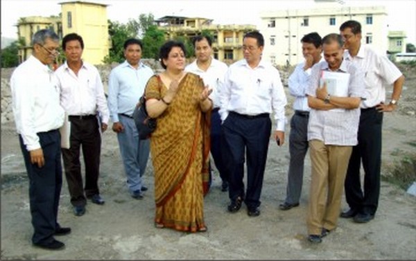 A team from DONER inspecting the work progress at JNIMS on June 6, 2011-File photo