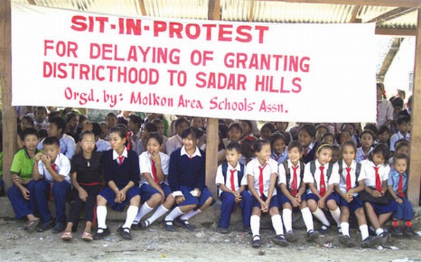 Students staging sit-in-protest in support of Sadar Hills demand