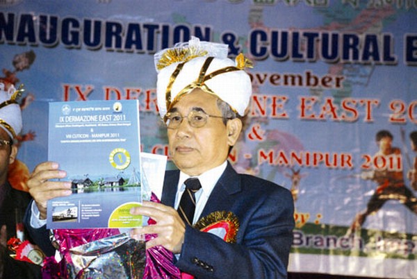 DGP, Y Joykumar releasing a souvenir of the IX Dermazone East and VIII Cuticon- Manipur 2011