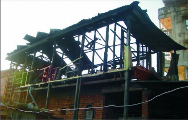 The remains of an adjacent shed to the office of TAKDO