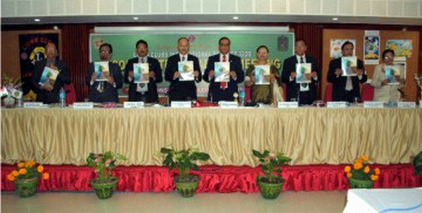 Lions Club of Leimarol, Imphal releasing a journal titled Eastern Lion, Lions Issue 1 of 2011 at Hotel Classic