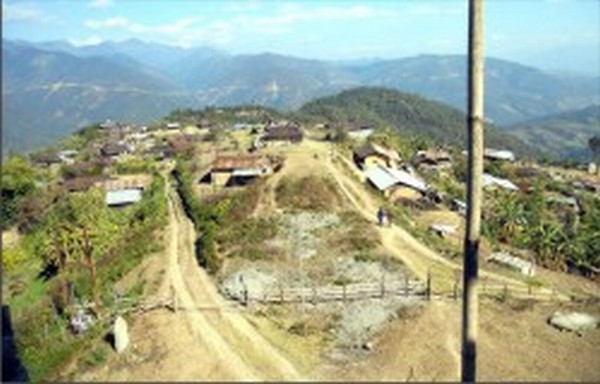 An aerial view of the historic village of Oklong
