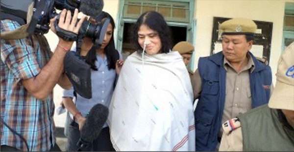 Sharmila speaks to the media at the Court premises after permission from the CJM