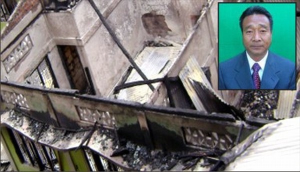 Inset DD Thaisii and the house of the Education Minister burnt on June 1 last year