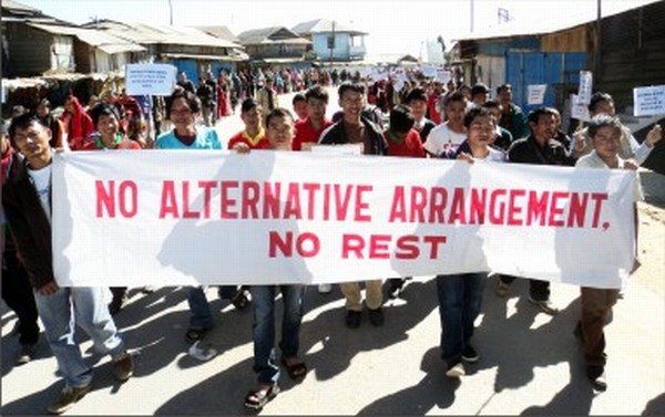 Alternative arrangement rally being staged at Ukhrul district headquarters
