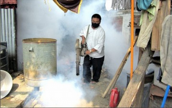 Fogging underway at Churachandpur in the wake of dengue outbreak