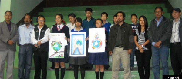 Winners of the International Lions Peace Poster Contest held at premises of Indoor badminton Stadium, Kohima on Nov 5, 2011