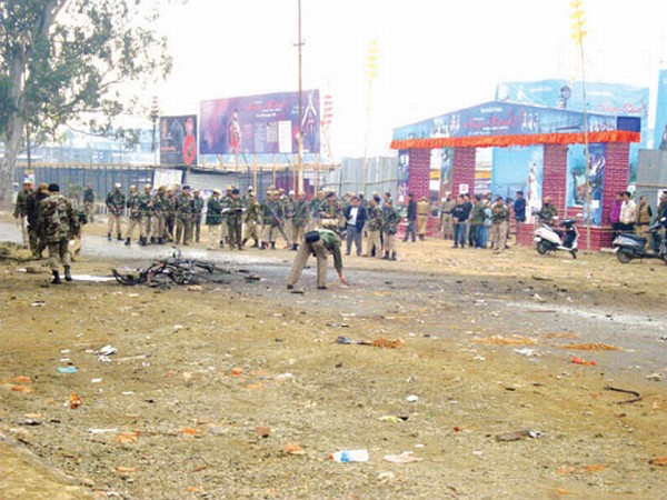 Scene at the entrance of Sangai Festival, blast site on November 30 2011
