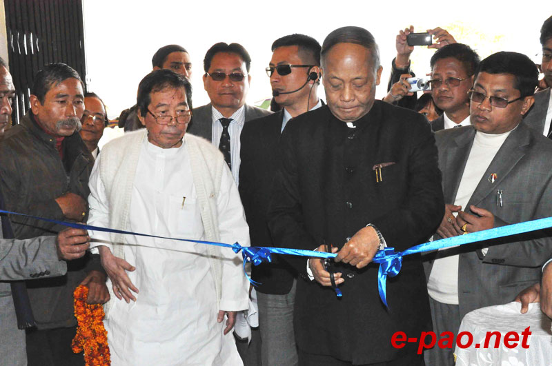 CM Okram Ibobi Singh inaugurating  ADC office at Kangpokpi where some unidentified gunmen fired towards the VIPs on December 17, 2011 :: December 17 2011