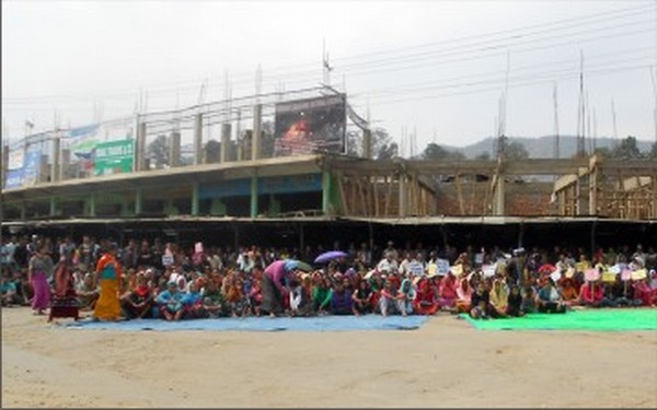 A sit-in-protest staged at Senapati district headquarters against the rape of Durga Devi