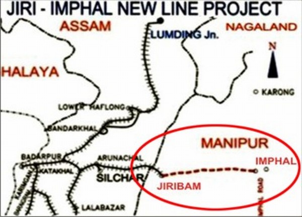 Roadmap of Imphal-Jiri rail line