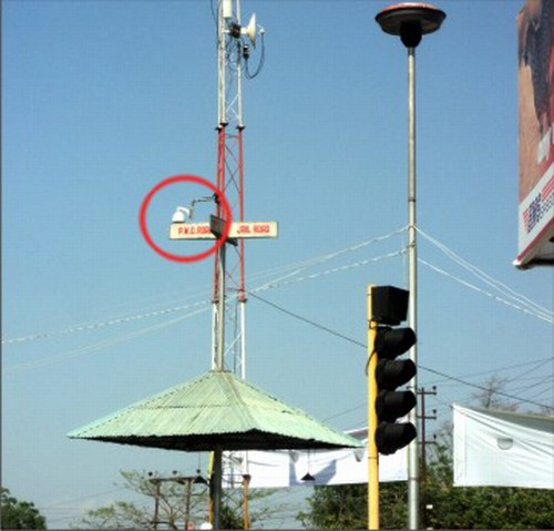 A CCTV installed at a key intersection of the city