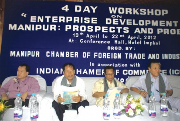 Dignitaries on the first day of 4-day workshop on Enterprise Development held at the conference hall of Hotel Imphal
