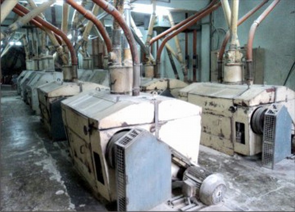 The inside of a flour mill