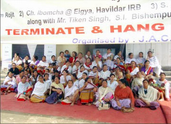 A sit-in-protest staged by womenfolk at Major Khul to denounce gang-rape